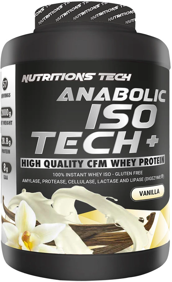 Nutritions Tech Anabolic ISO Tech 2000g Baltymų izoliatas : Skonis - Braškinis