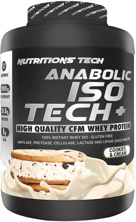Nutritions Tech Anabolic ISO Tech 2000g Baltymų izoliatas : Skonis - Raffaello - Baltojo šokolado ir kokosų
