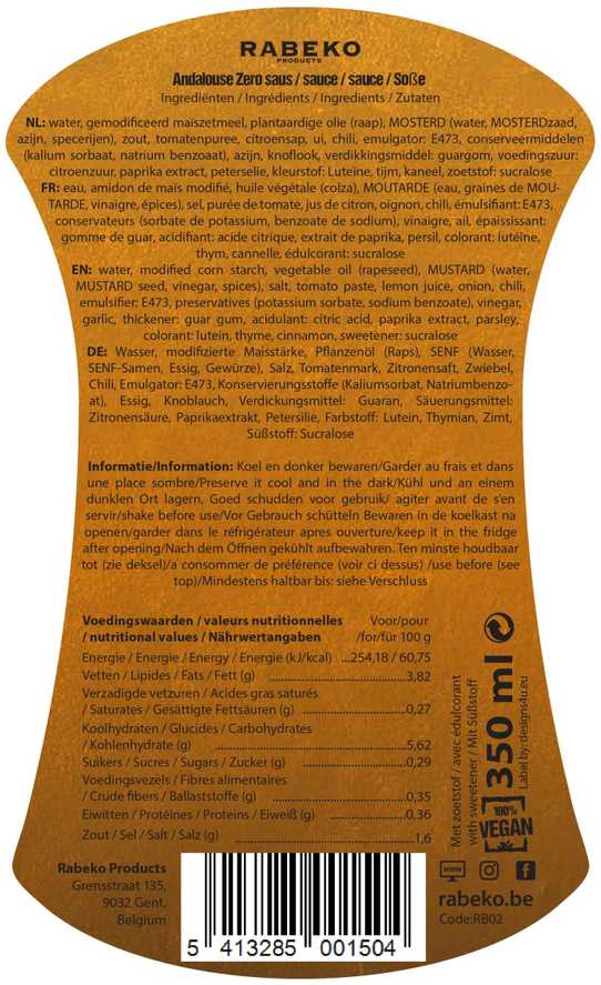 Rabeko Zero 350 ml Andalouse padažas
