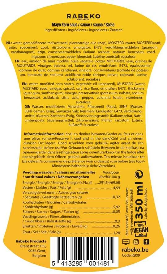 Rabeko Zero 350 ml Mayo padažas