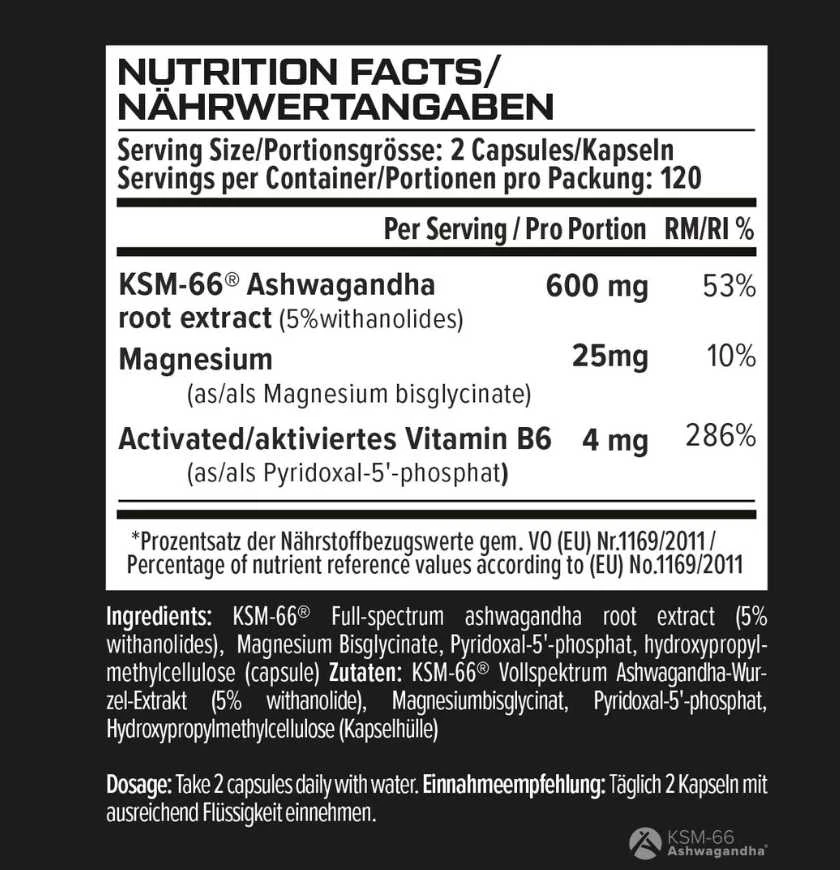 Vast Sports VAST Ashwagandha 600 PRO 120 kaps. KSM-66