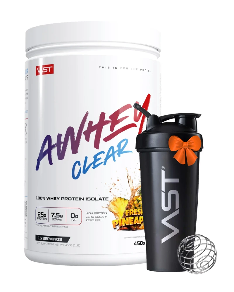 Vast Sports VAST AWHEY CLEAR Whey protein Isolate 450 g hidroizoliatas + gertuvė dovanų : Skonis - Persikinės šaltosios arbatos