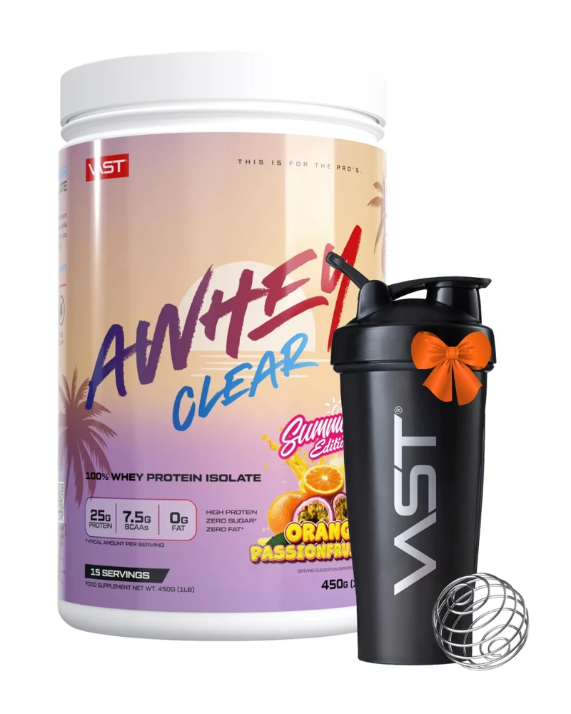 Vast Sports VAST AWHEY CLEAR Whey protein Isolate 450 g hidroizoliatas + gertuvė dovanų : Skonis - Persikinės šaltosios arbatos