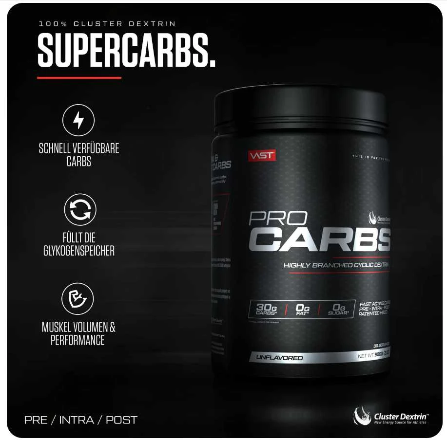 Vast Sports VAST PRO Carbs Cluster Dextrin 900 g. (Cyclic dextrin)