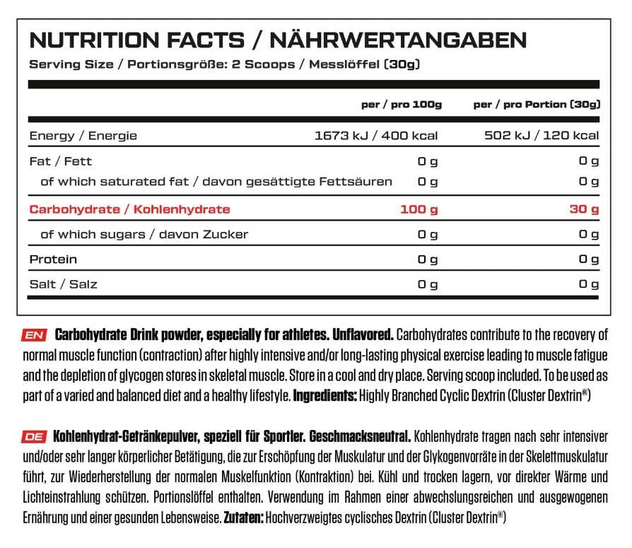 Vast Sports VAST PRO Carbs Cluster Dextrin 900 g. (Cyclic dextrin)