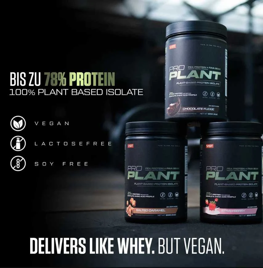 Vast Sports VAST PRO PLANT Planted-Based Protein isolate 900 g augalinės kilmės baltymai : Skonis - Sūdytos karamelės