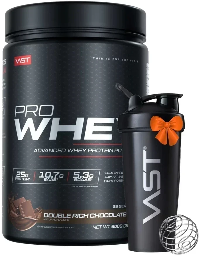 Vast Sports VAST PRO WHEY 900 g baltymai + gertuvė dovanų : Skonis - Kokosinių ledų
