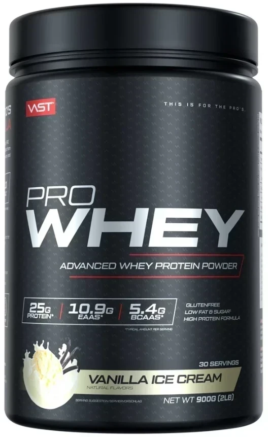 Vast Sports VAST PRO WHEY 900 g baltymai + gertuvė dovanų : Skonis - Šokolado ir žemės riešutų
