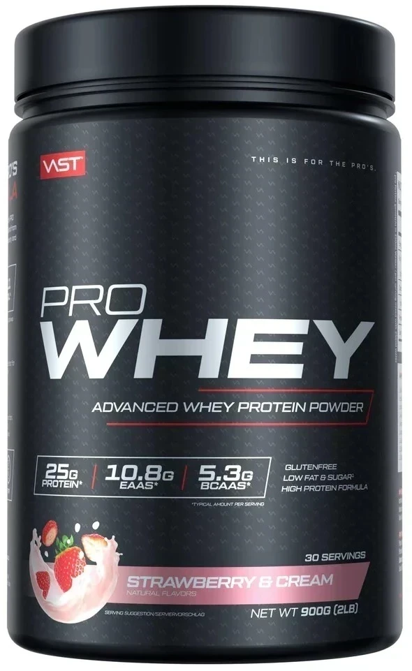 Vast Sports VAST PRO WHEY 900 g baltymai + gertuvė dovanų : Skonis - Kokosinių ledų