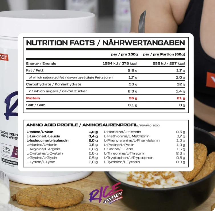 Vast Sports VAST Rice + Whey 900 g cream of rice : Skonis - Pieno su cinamonu