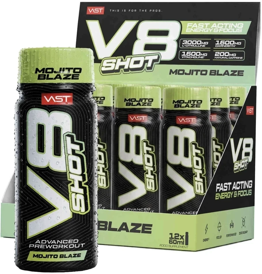 Vast Sports VAST V8 Total Energy SHOT 60 ml : Skonis - Citrininis
