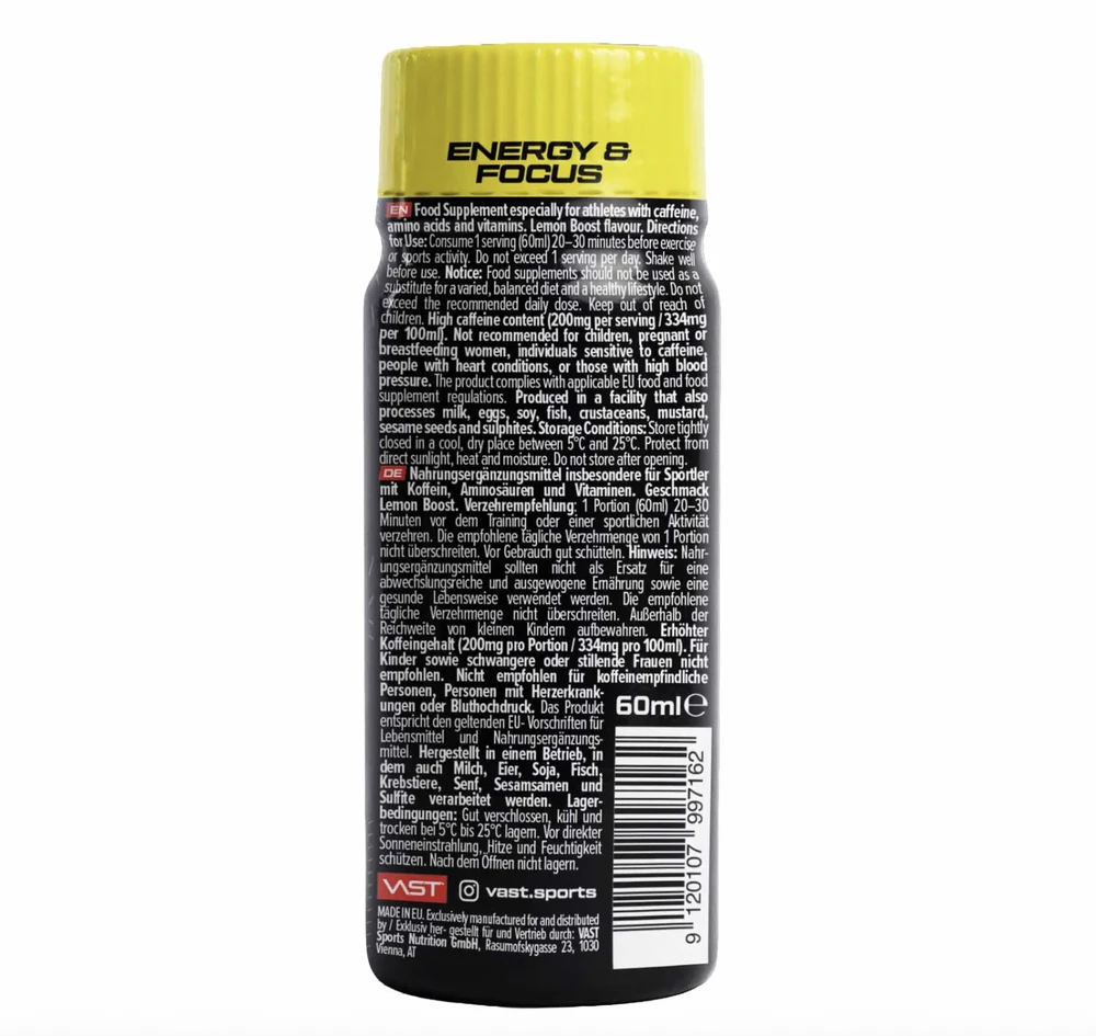 Vast Sports VAST V8 Total Energy SHOT 60 ml : Skonis - Citrininis