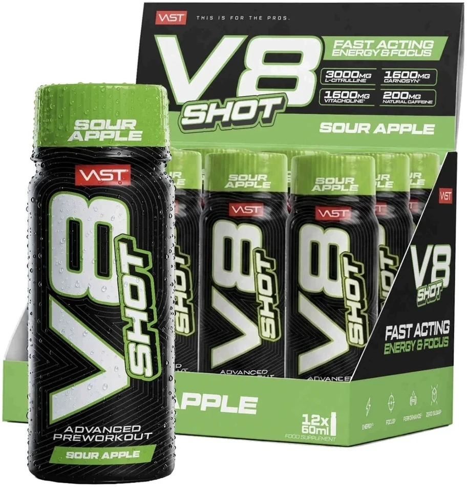 Vast Sports VAST V8 Total Energy SHOT 60 ml : Skonis - Citrininis
