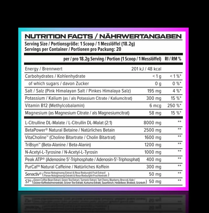Vast Sports VAST V8 Ultra Pre-workout 364 g : Skonis - Gervuogių
