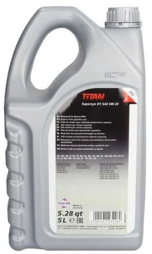 Fuchs Oil Variklio alyva Fuchs Titan SUP.D1 0W20, 5L