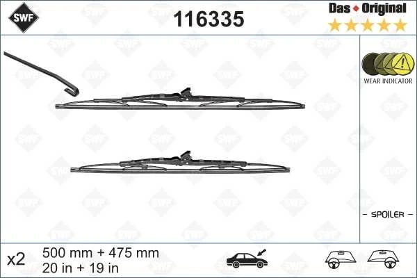 SWF Valytuvai S500/475 mm 2 vnt.