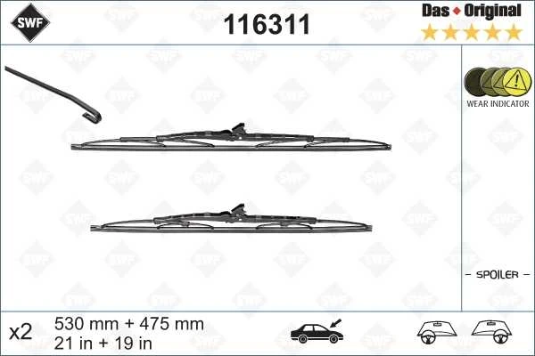 SWF Valytuvai S530/475 mm 2 vnt.