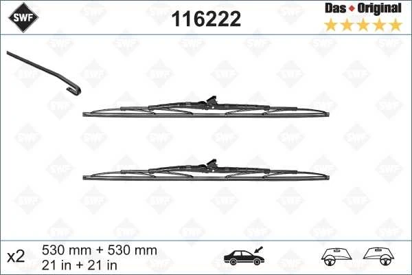 SWF Valytuvai 530 mm 2 vnt.