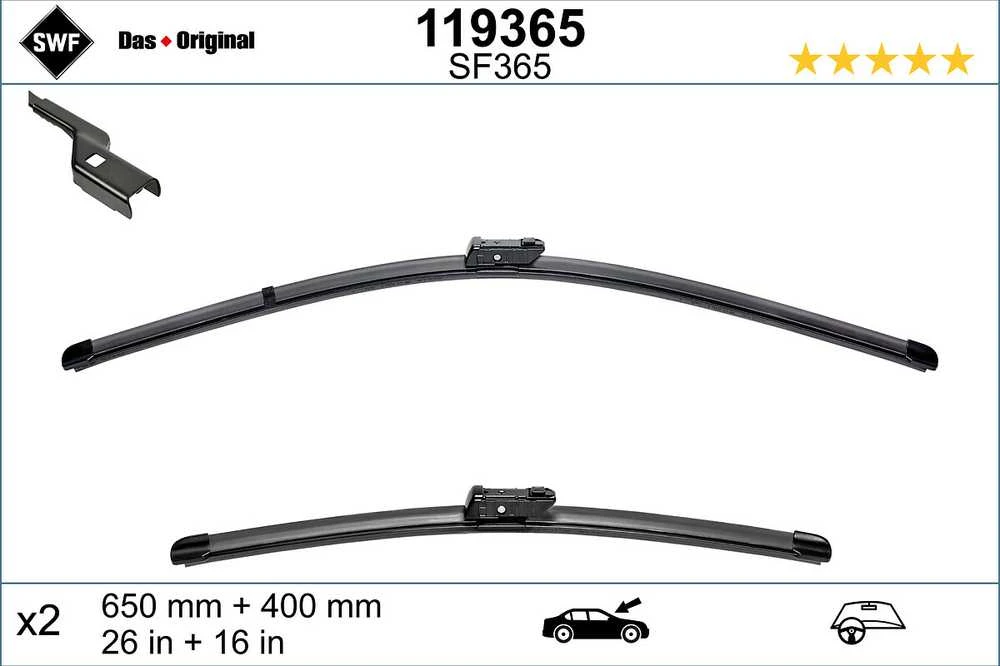 SWF Valytuvai VISIOFLEX 600/475 mm 2 vnt.
