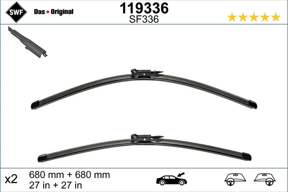 SWF Valytuvai VISIOFLEX Flat 680/680 mm 2 vnt.