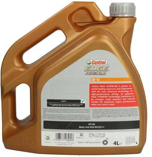 Variklinė alyva Castrol Edge 5W50 SUPERCAR, 4L