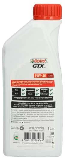 Variklinė alyva Castrol GTX 15W40, 1L