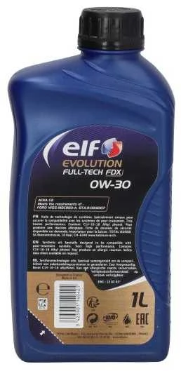 Variklio alyva ELF Evolution Fulltech FDX 0W30, 1L