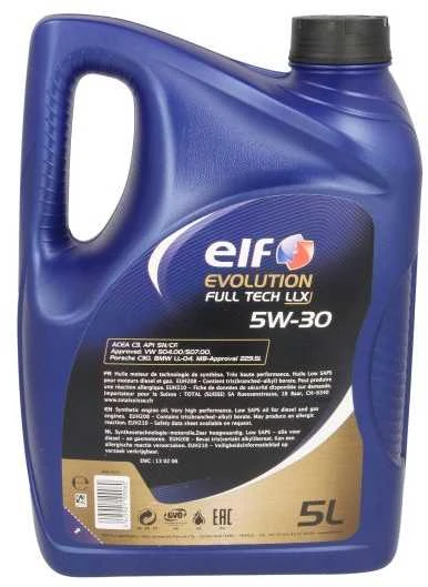 Variklio alyva ELF Evolution Fulltech LLX 5W30, 5L