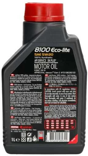 Alyva MOTUL 8100 ECO-lite 5W20 1ltr (109102)