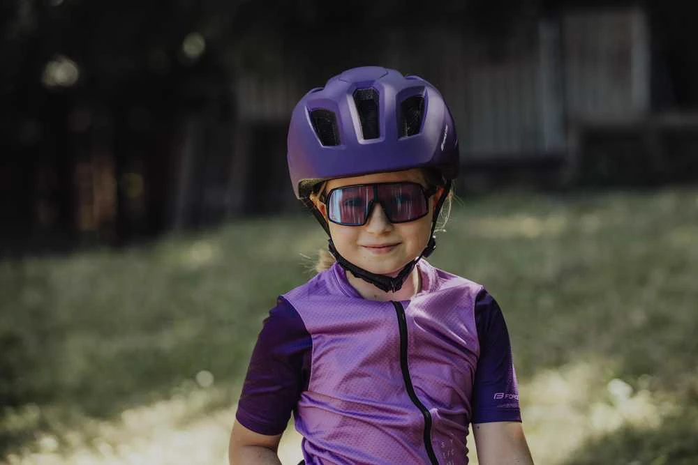Vaikiški sportiniai akiniai Force Vibe Junior, juodi su rausvais lęšiais