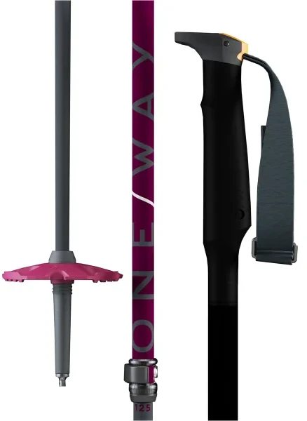 Kalnų slidinėjimo lazdos One Way TR Vario 90-125 cm teleskopinės violetinės/pilkos spalvos