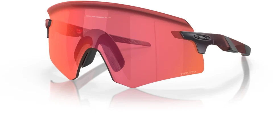 Oakley Encoder sportiniai akiniai nuo saulės, matiniai raudoni su „Prizm Trail Torch“ lęšiais