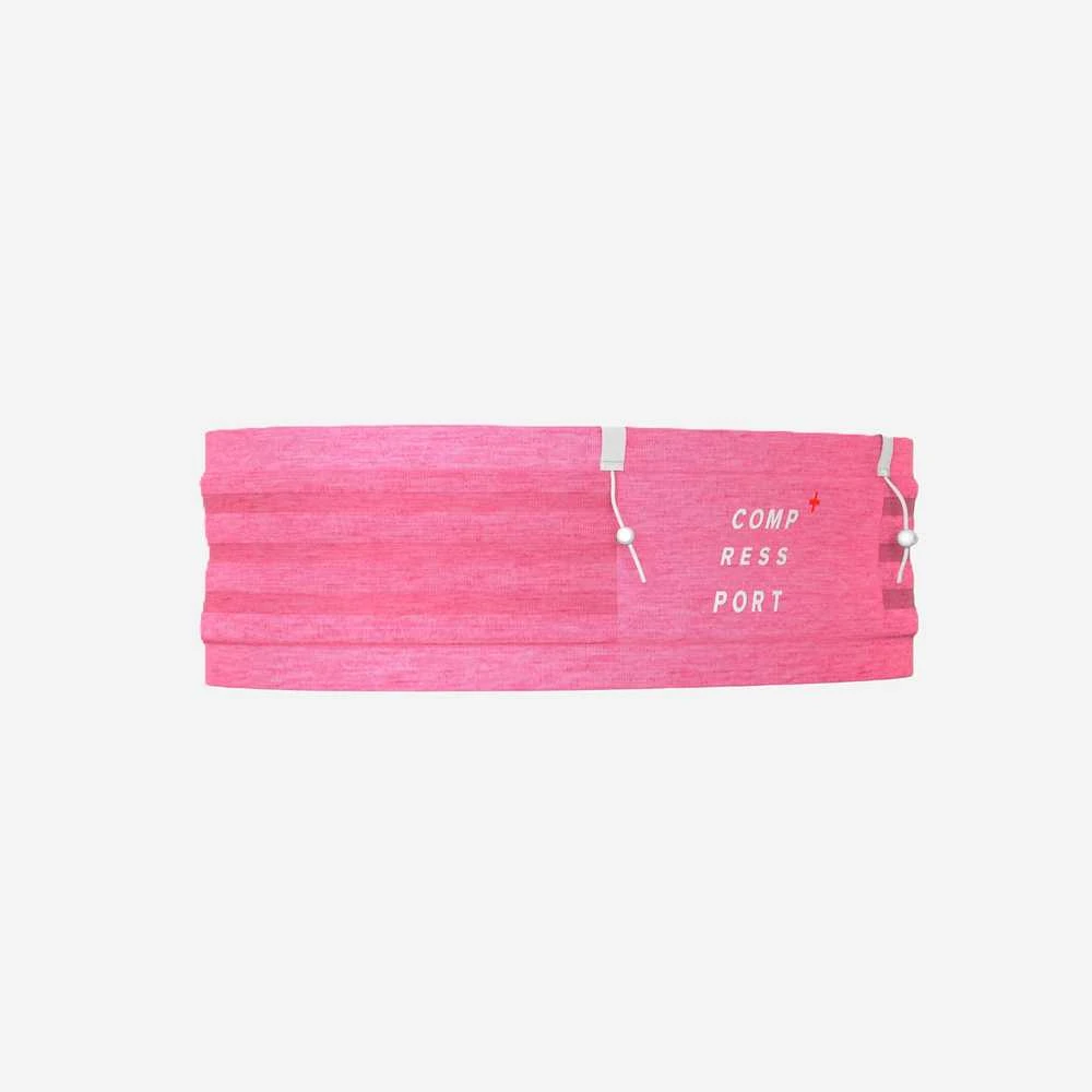 Rožinis Compressport bėgimo diržas su logotipu