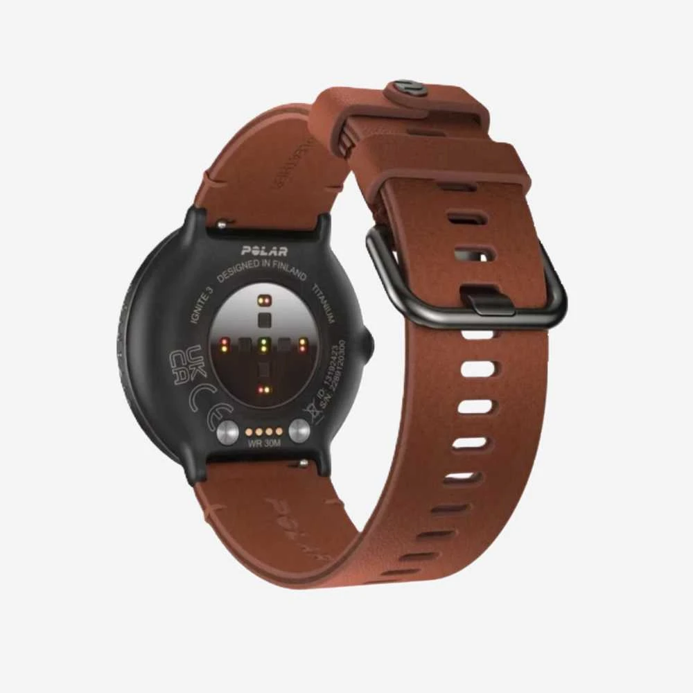 Išmanusis laikrodis POLAR IGNITE 3 TITANIUM LEATHER sportinis laikrodis