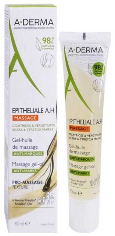 A-derma Epitheliale AH gelis-kremas rekomenduojamas strijų ir trapios odos masažui 40ml