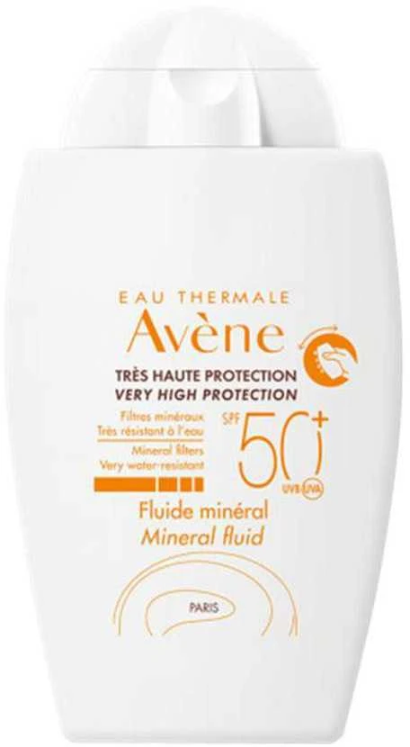 Avene Mineral Fluid SPF 50+ veido fluidas nuo saulės, 40 ml