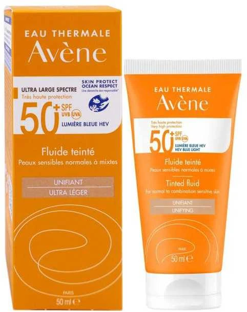 saugantis nuo saulės veido fluidas "Avène Colour Fluid" SPF50+ 50ml