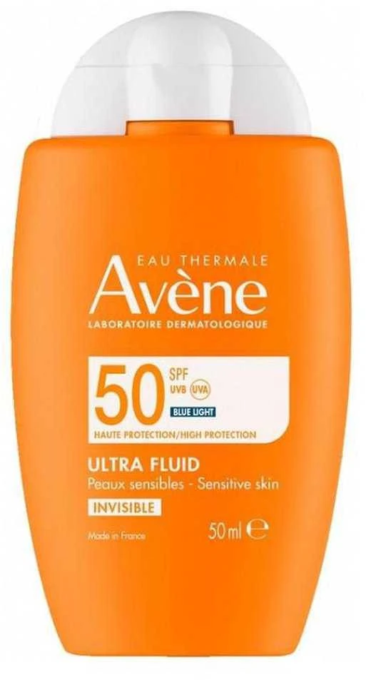 Avene Ultra Fluid Invisible Sunscreen Spf50 veido kremas nuo saulės, 50 ml