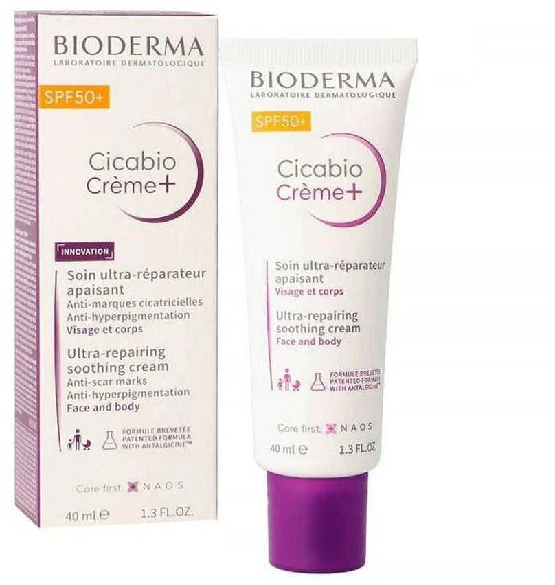Bioderma Cicabio Crème+ Ultra-Repairing Soothing Kreminis atkuriantis ir raminantis veido ir kūno kremas, 40 ml