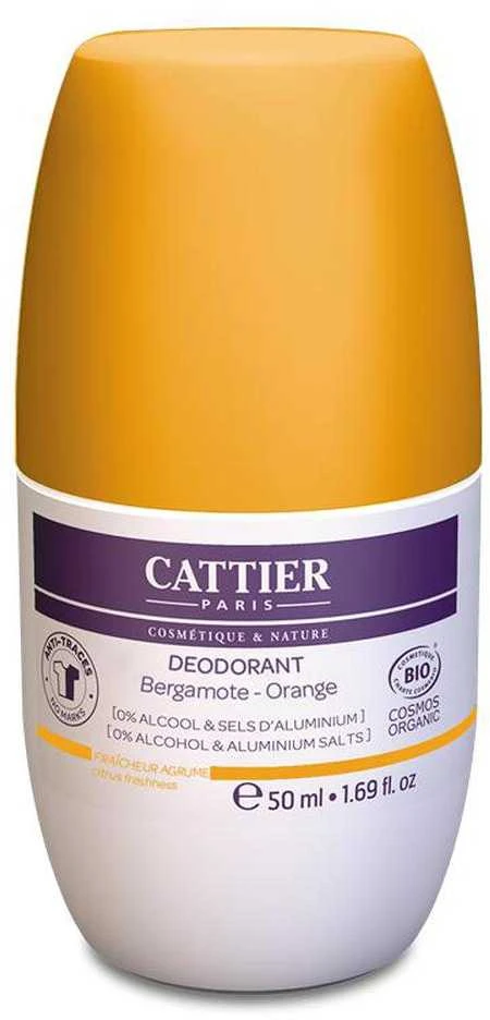 Cattier dezodorantas Roll-On su bergamotėmis ir apelsinais
