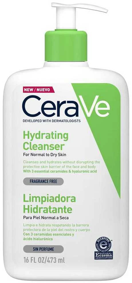 Drėkinamasis veido ir kūno prausiklis normaliai ir sausai odai Cerave Hydrating Cleanser, 473 ml