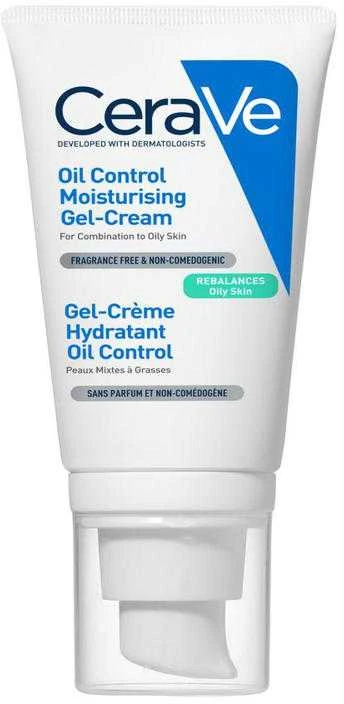 Drėkinamasis veido kremas mišriai ir riebiai odai Cerave Oil Control Moisturising Gel-Kreminis, 52 ml