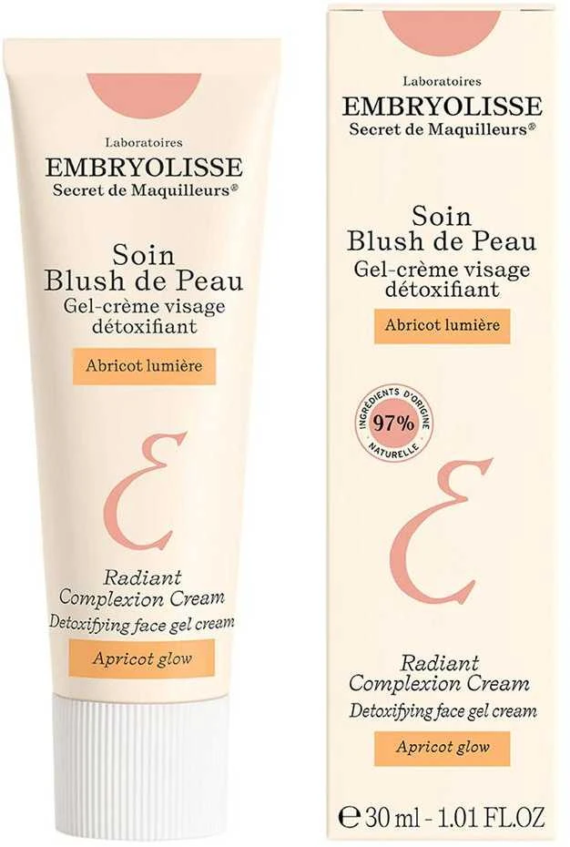 Embryolisse Radiant Complexion Kreminis Detoxifying Apricot Glow detoksikuojantis dieninis kremas veidui ir akių kontūrui, 30 ml