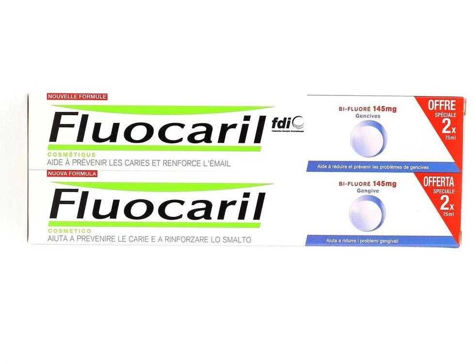 Fluocaril Gum dantų pasta Bifluoridas 145mg Pakuotė 2 x 75ml