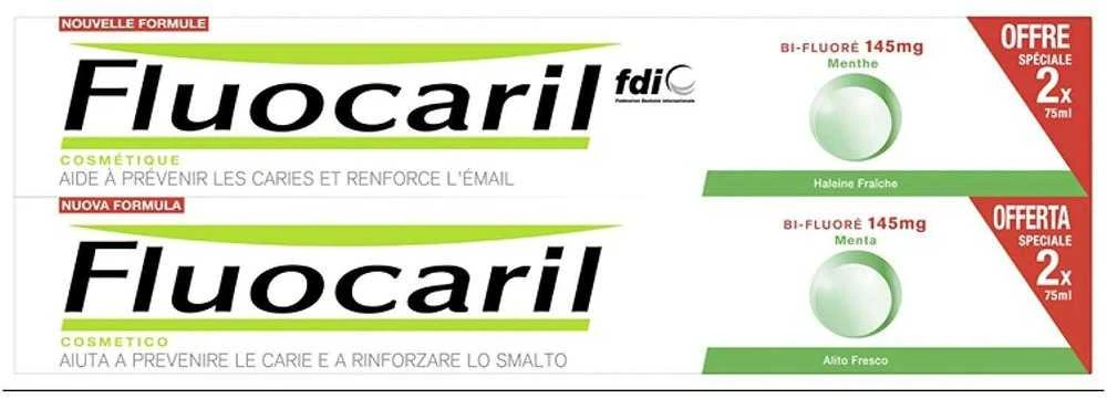 Fluocaril Bi-Fluoride Mėtų dantų pasta 145mg 2x75ml