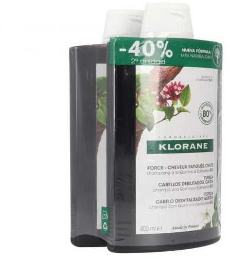 "Klorane" šampūnas su chininu ir "Edelveiss Bio" 2x400ml