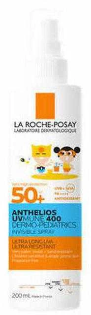 La Roche-Posay La Roche Uvmune 400 Anthelios Dermo-Pediatrics Invisible Purškiklis SPF 50 apsauginis purškiklis nuo saulės jautriai odai, 200 ml