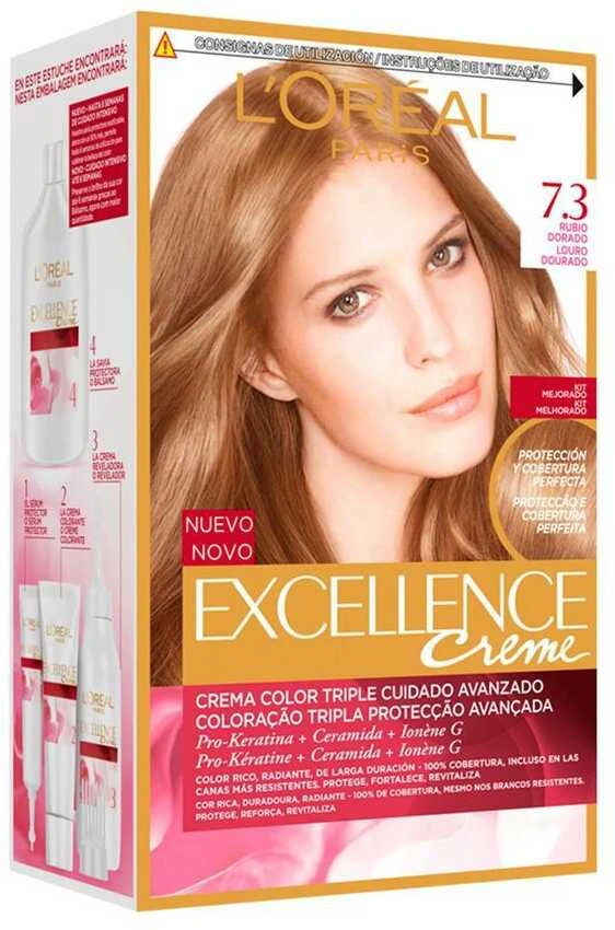 L'Oreal Excellence 7.3 plaukų dažų dėžutė