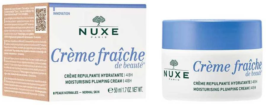 NUXE 48 val. drėkinantis kremas normaliai odai „Crème Fraîche® de Beauté 48H Moisturizing Plumping cream for normal skin“, 50 ml