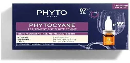 Phyto Paris Phyto Phytocyane Progressive Treatment priemonė nuo plaukų slinkimo 12x5ml